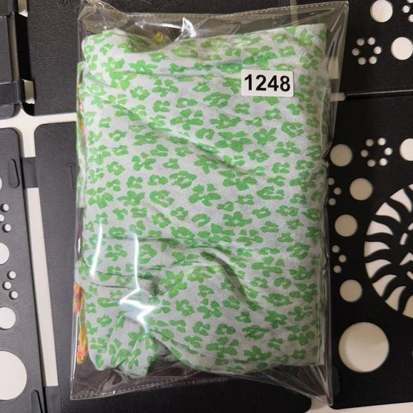 Rixo Dress Womens 2X Green Floral Neon Leopard Sleeveless Ruffle Chic Preppy - Picture 11 of 11